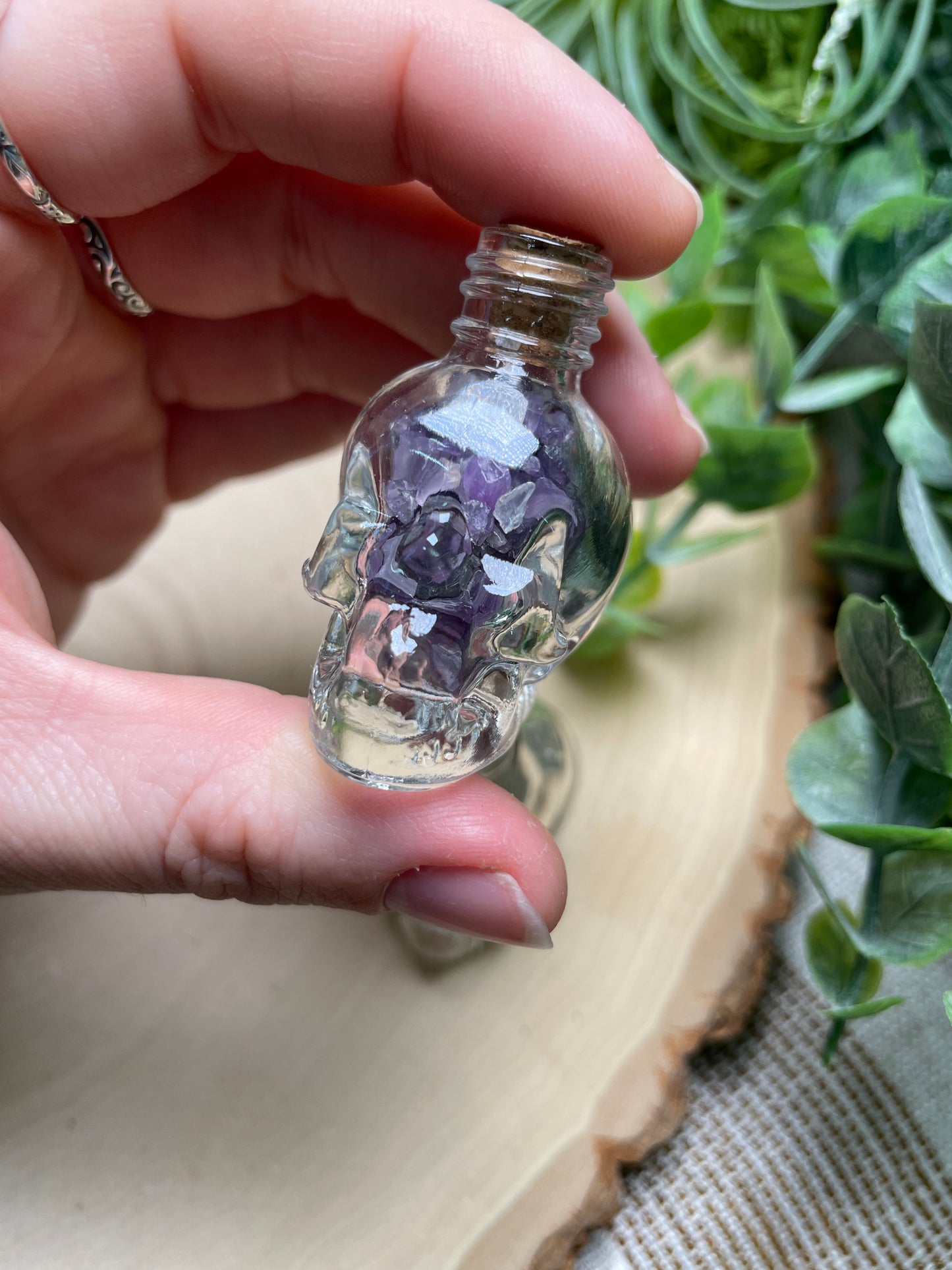 Crystal Chip Skull Vial