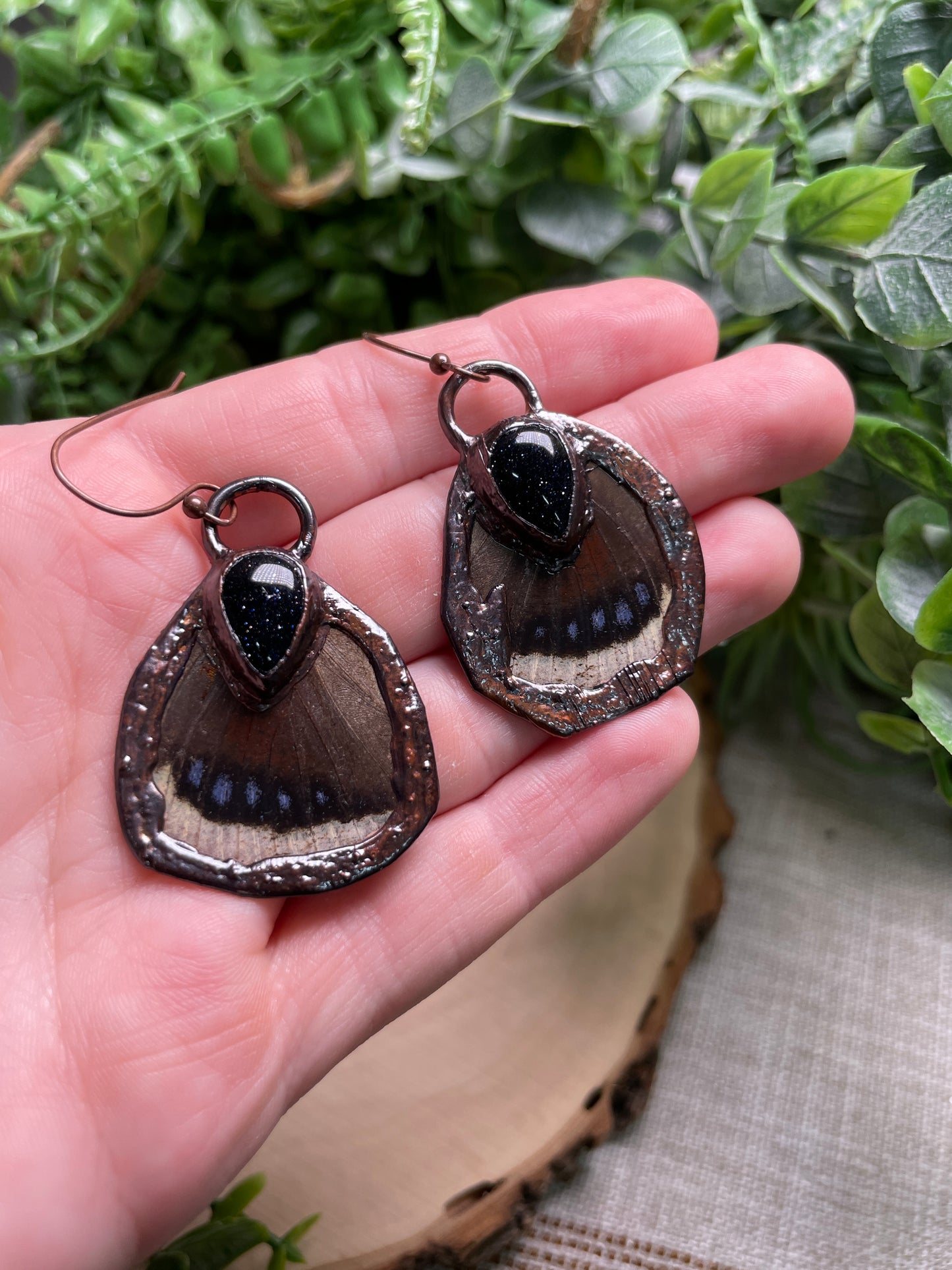 Blue Sandstone Butterfly Wing Earrings