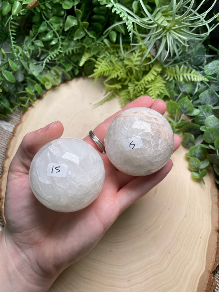 Quartz Mixture Sphere with Agate and/ or Flower Agate Inclusions