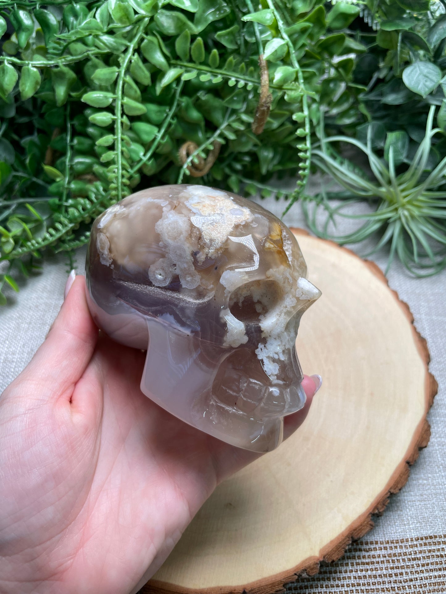 Flower Agate Skull