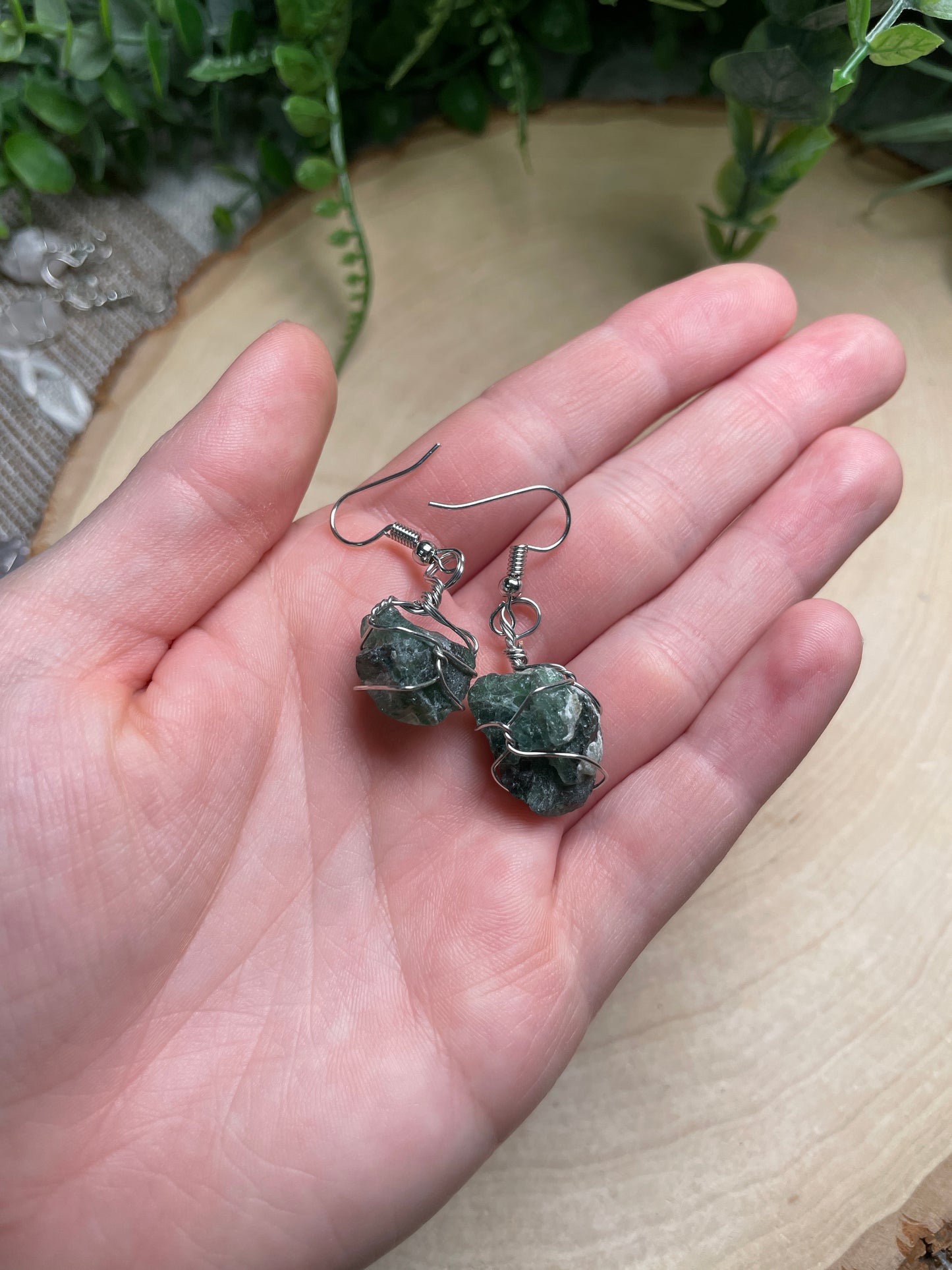 Wire Wrapped Crystal Earrings