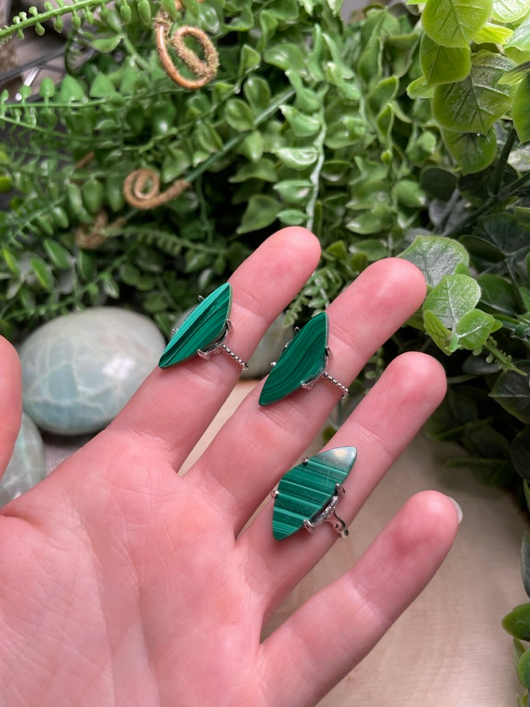 Malachite Adjustable Ring