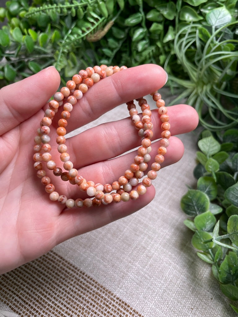 Red Vein Jasper 4mm Beaded Bracelet