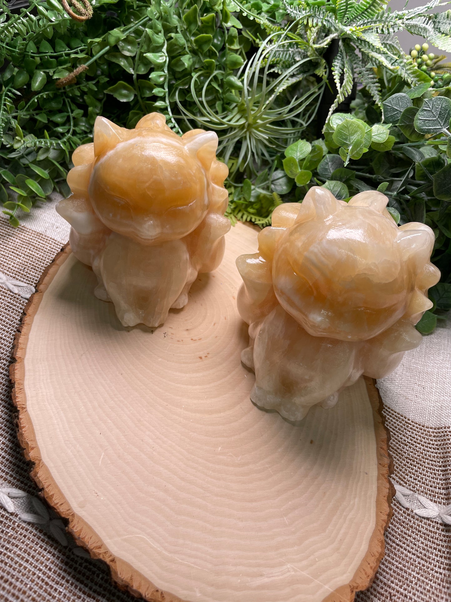 Yellow Calcite Nine Tailed Fox