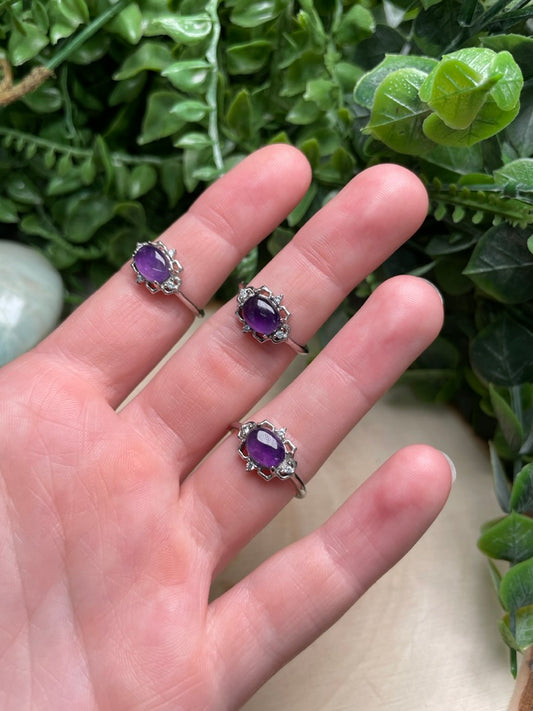 Amethyst Adjustable Ring