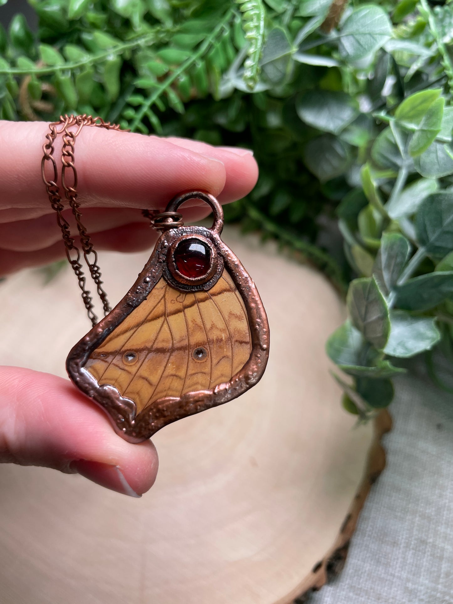 Garnet Butterfly Wing Necklace