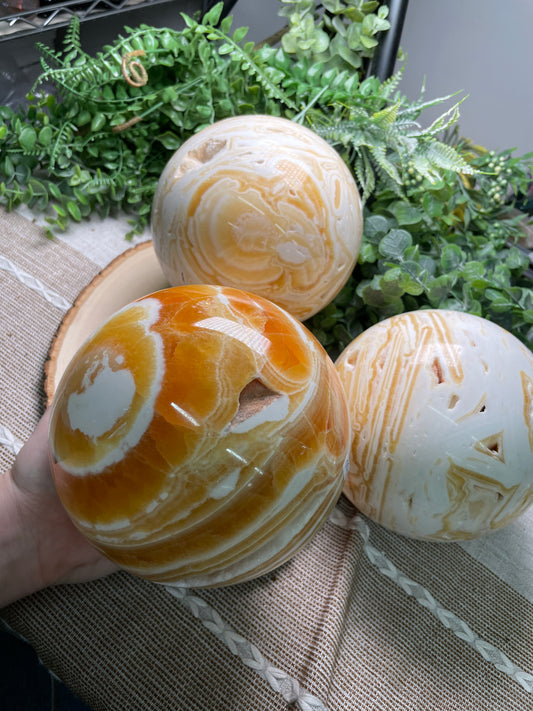 XXL Orange Calcite Sphere