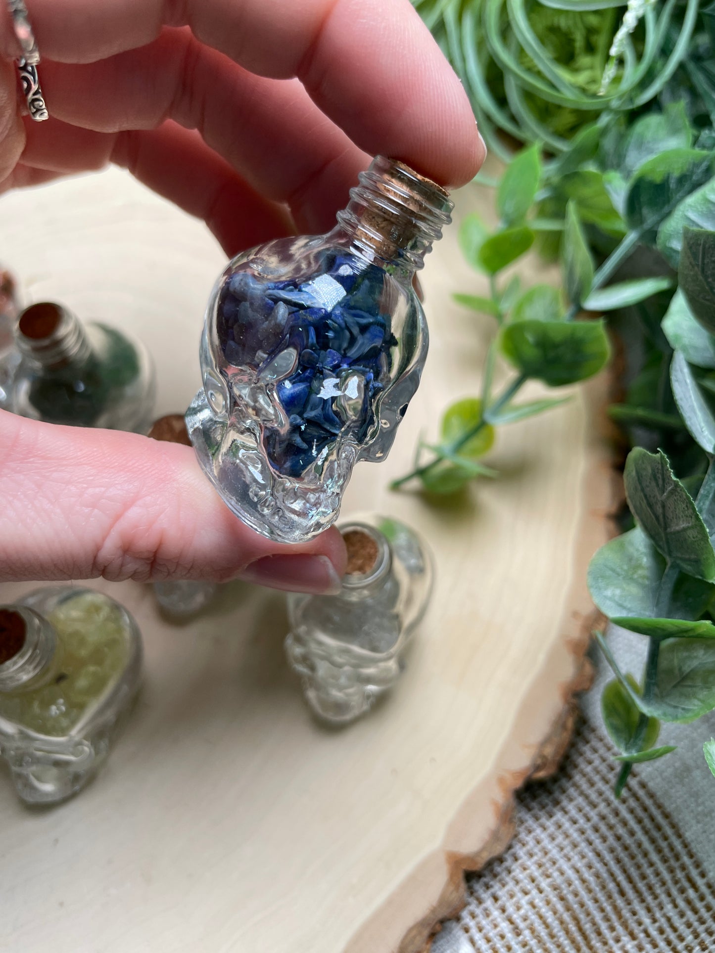 Crystal Chip Skull Vial