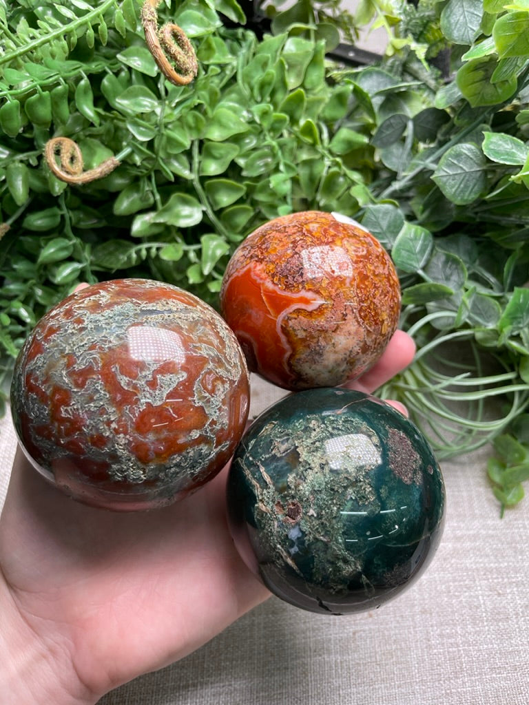 Red Moss Agate Sphere