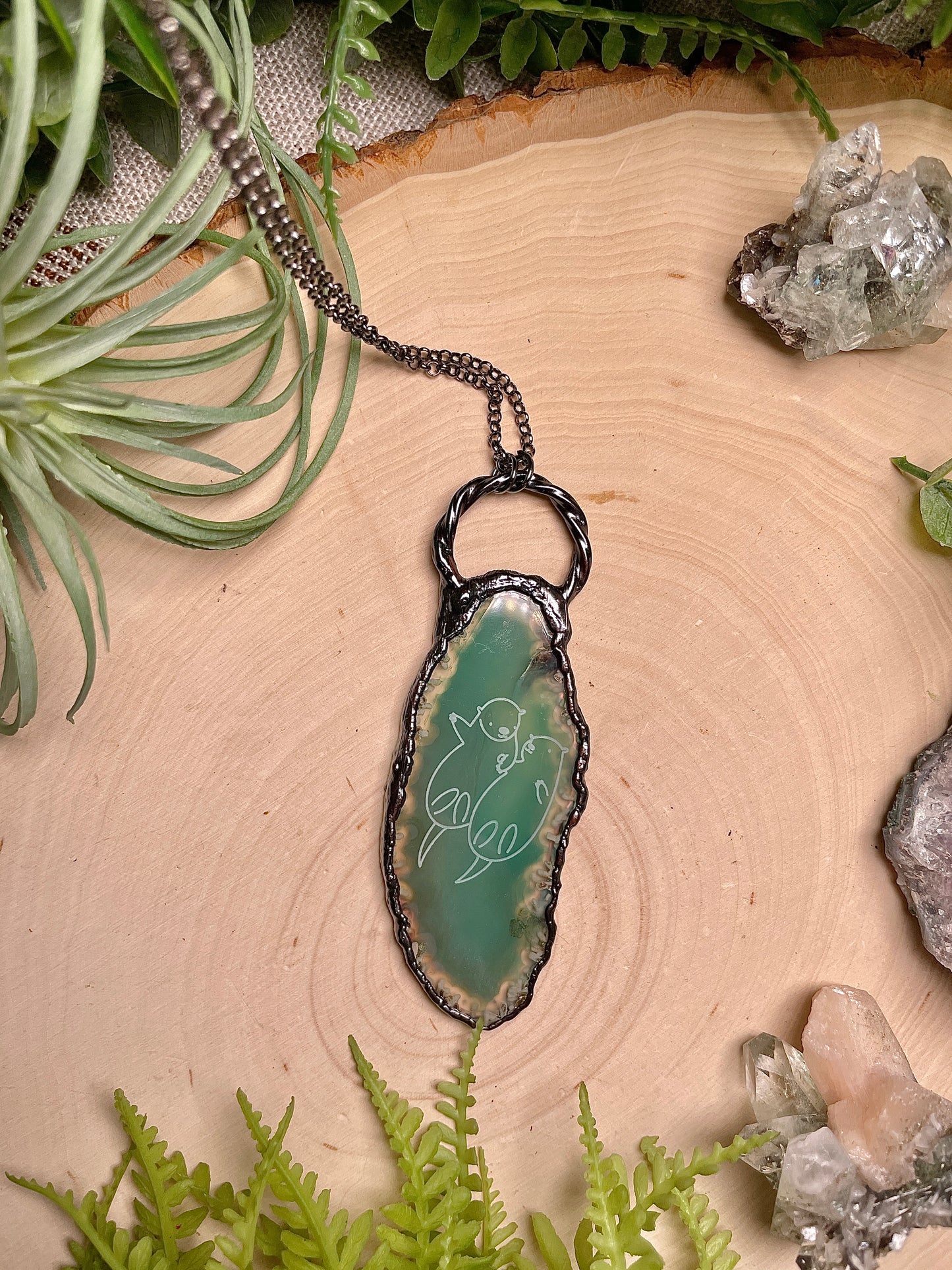 Agate Otter Necklace