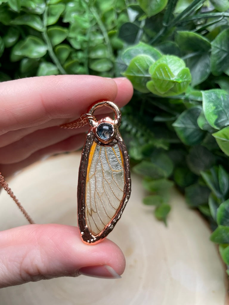 Cicada Wing and Fluorite Necklace