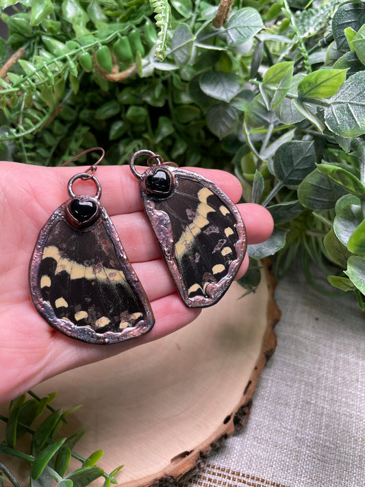 Obsidian Butterfly Wing Earrings