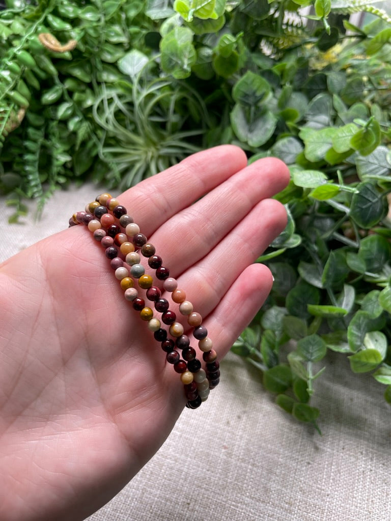 Mookaite Jasper 4mm Beaded Bracelet