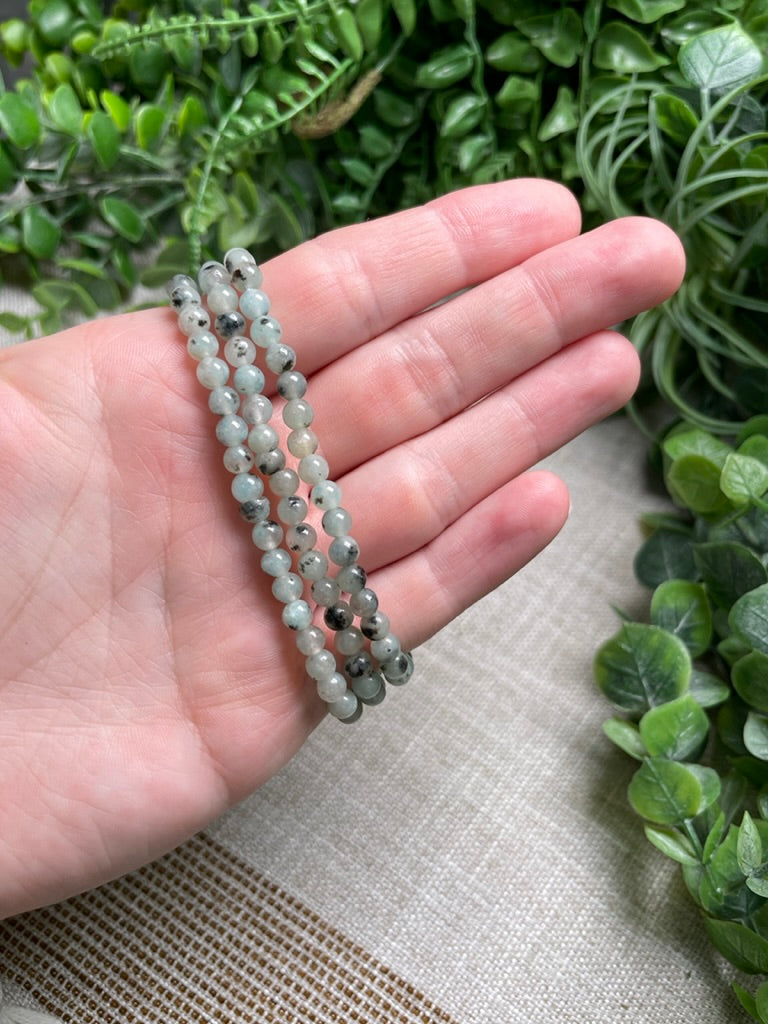 Kiwi Jasper 4mm Beaded Bracelet