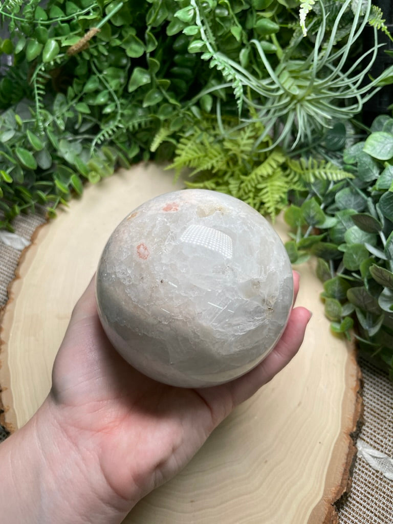 Quartz and Flower Agate Sphere