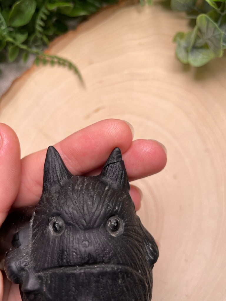 Obsidian Totoro with Broken Ear