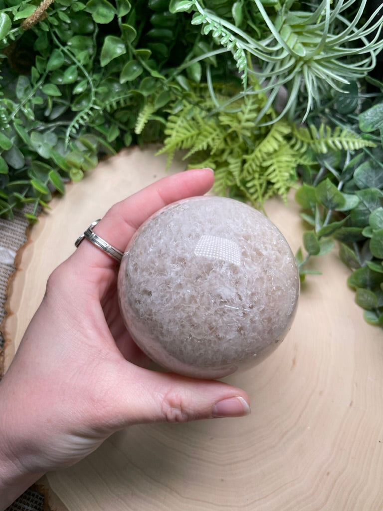 Quartz and Flower Agate Sphere