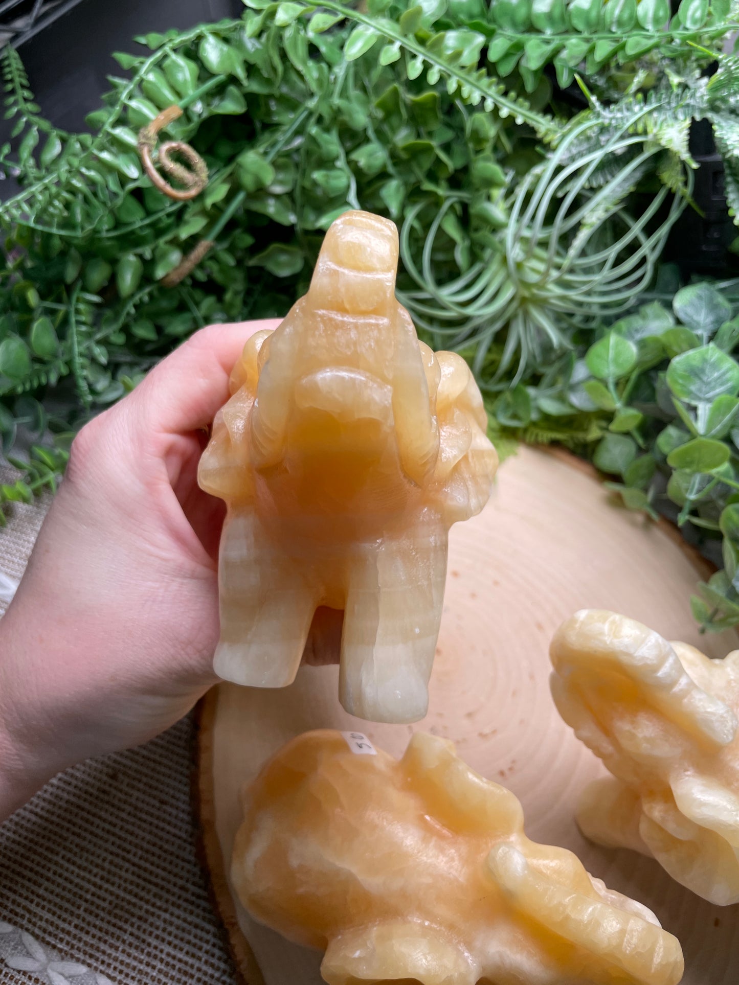 XL Yellow Calcite Elephant