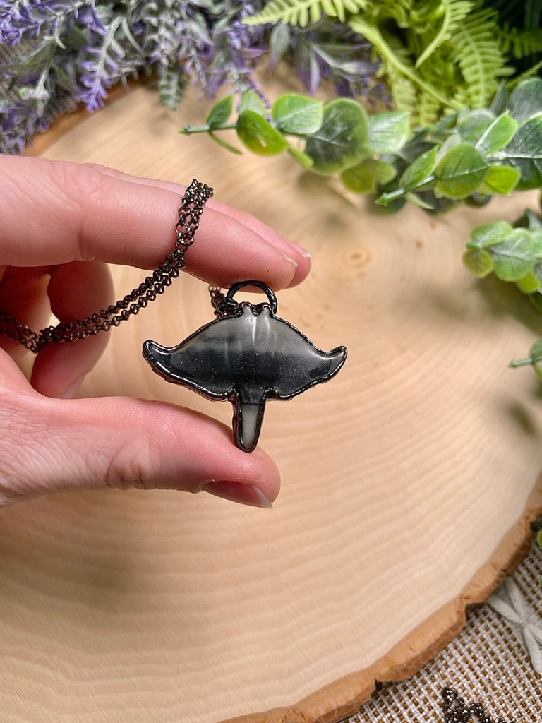 Jasper Manta Ray Necklace