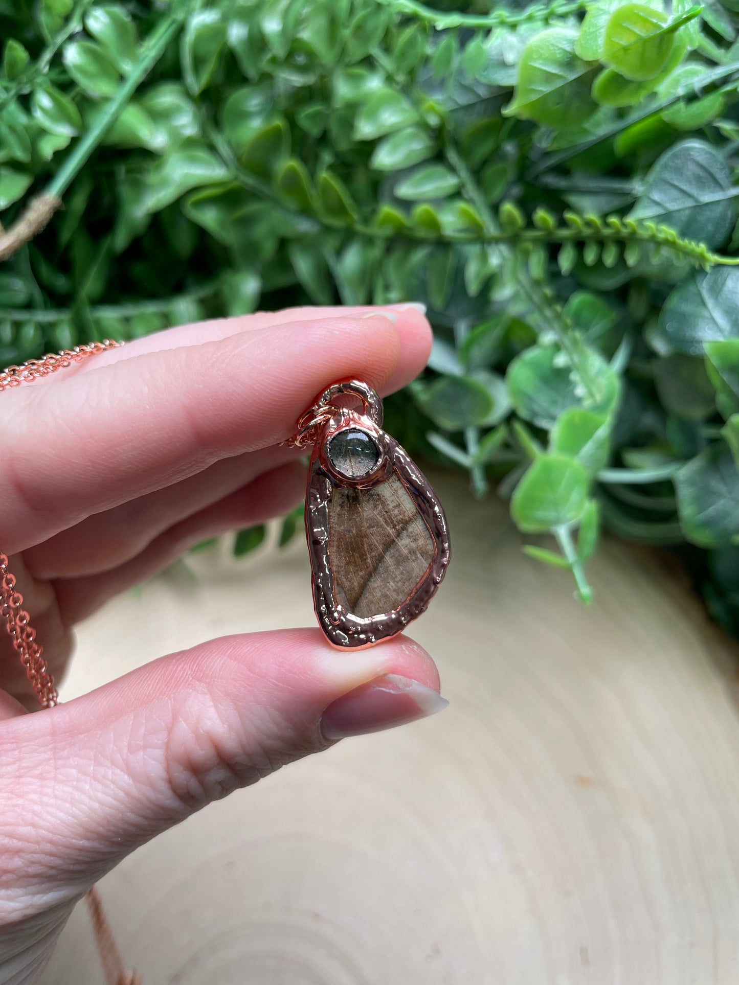 Clear Quartz Moth Wing Necklace