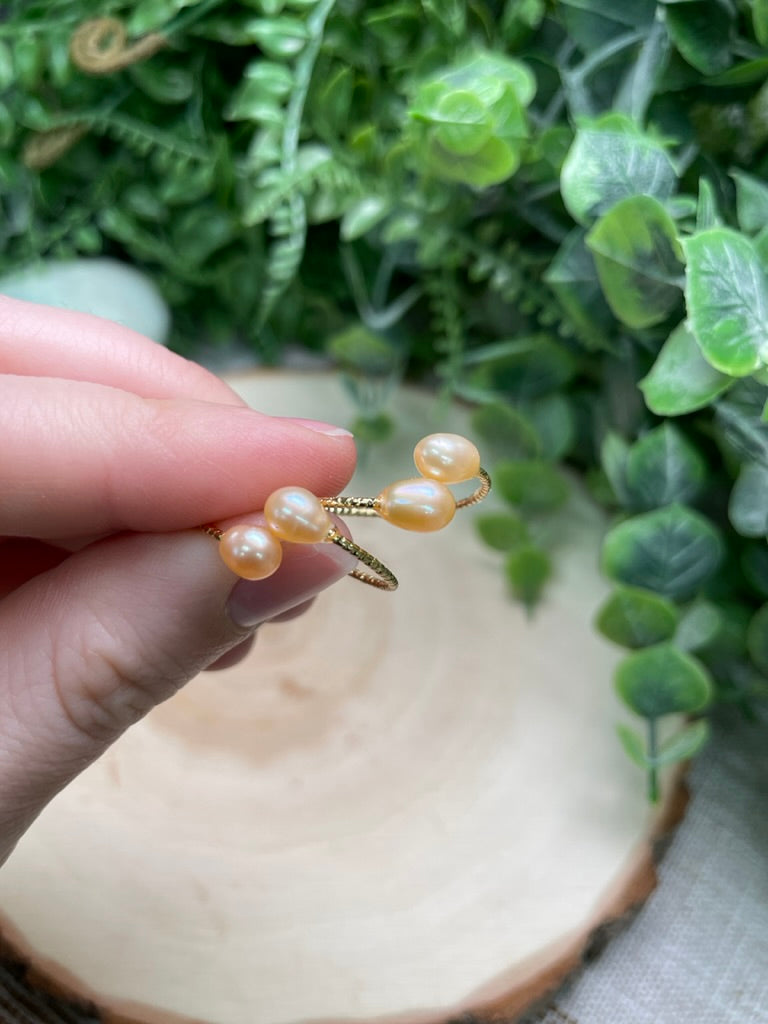 Pink Freshwater Pearl Adjustable Ring