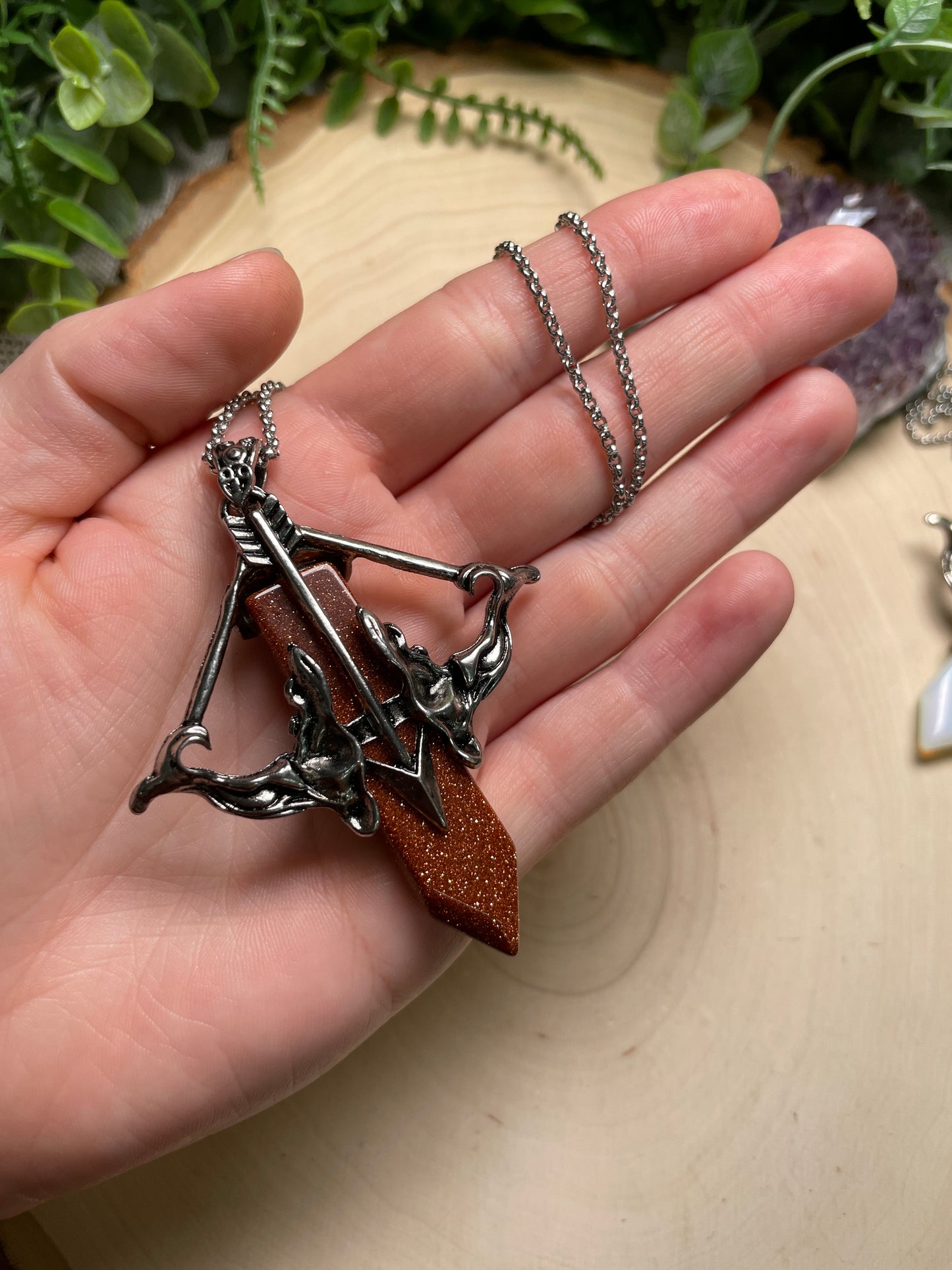 Crystal Crossbow Necklace