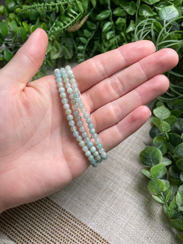 Amazonite 4mm Beaded Bracelet