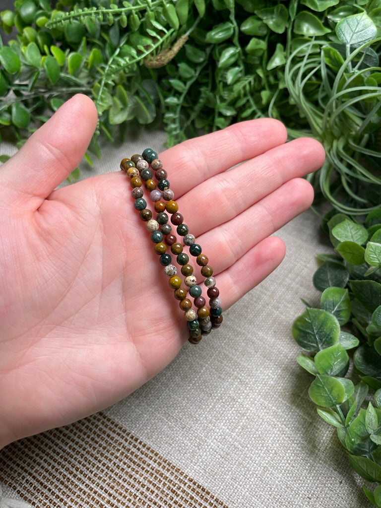 Ocean Jasper 4mm Beaded Bracelet