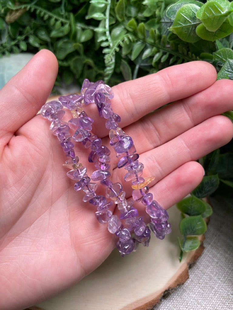 Amethyst Chip Bracelet