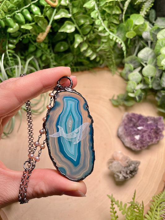 Agate Whale Necklace