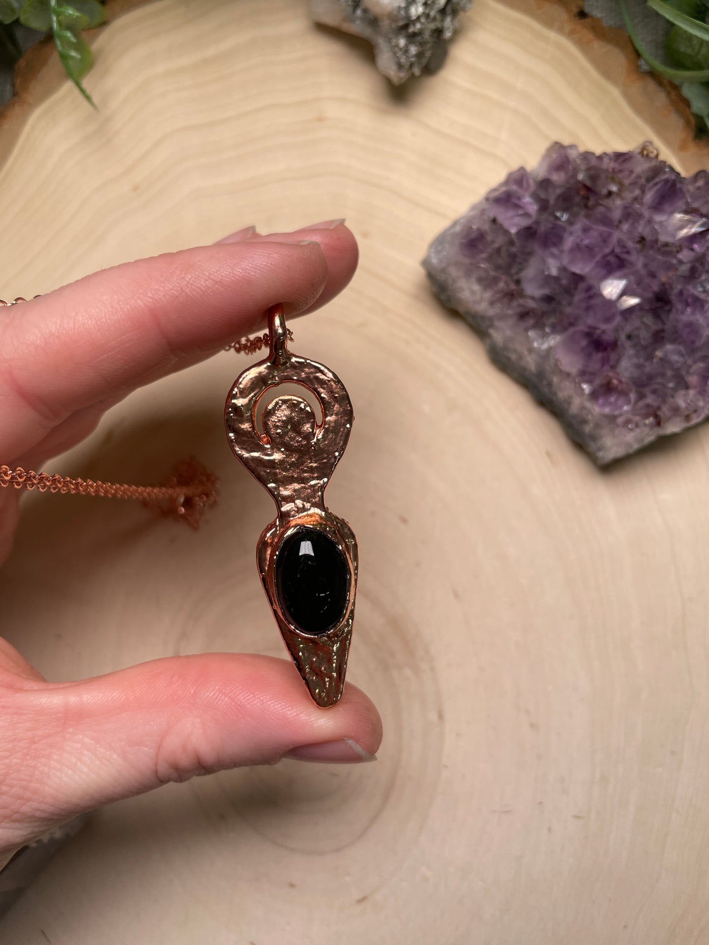 Obsidian Goddess Necklace