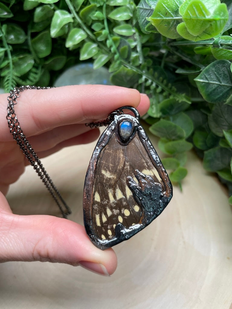 Butterfly Wing and Labradorite Necklace