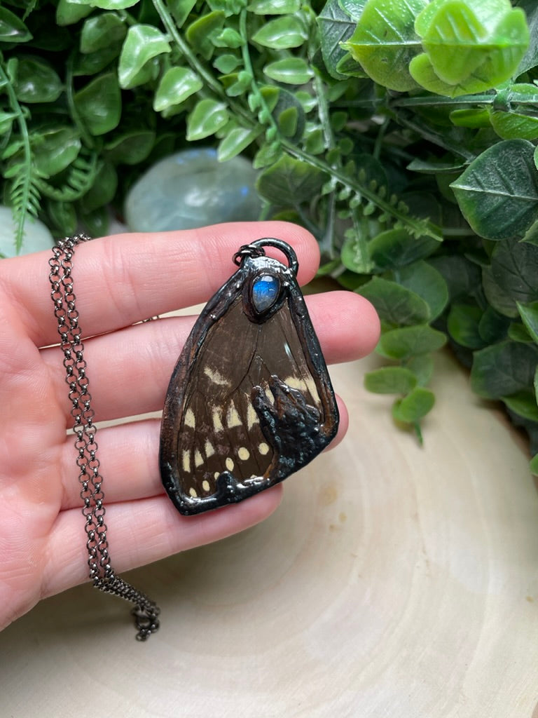 Butterfly Wing and Labradorite Necklace