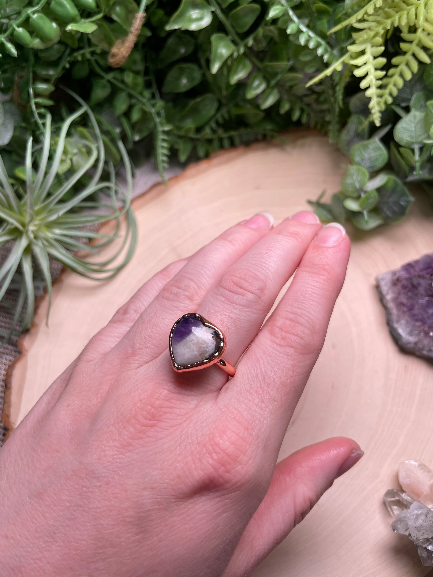 Amethyst Heart Ring Size 7