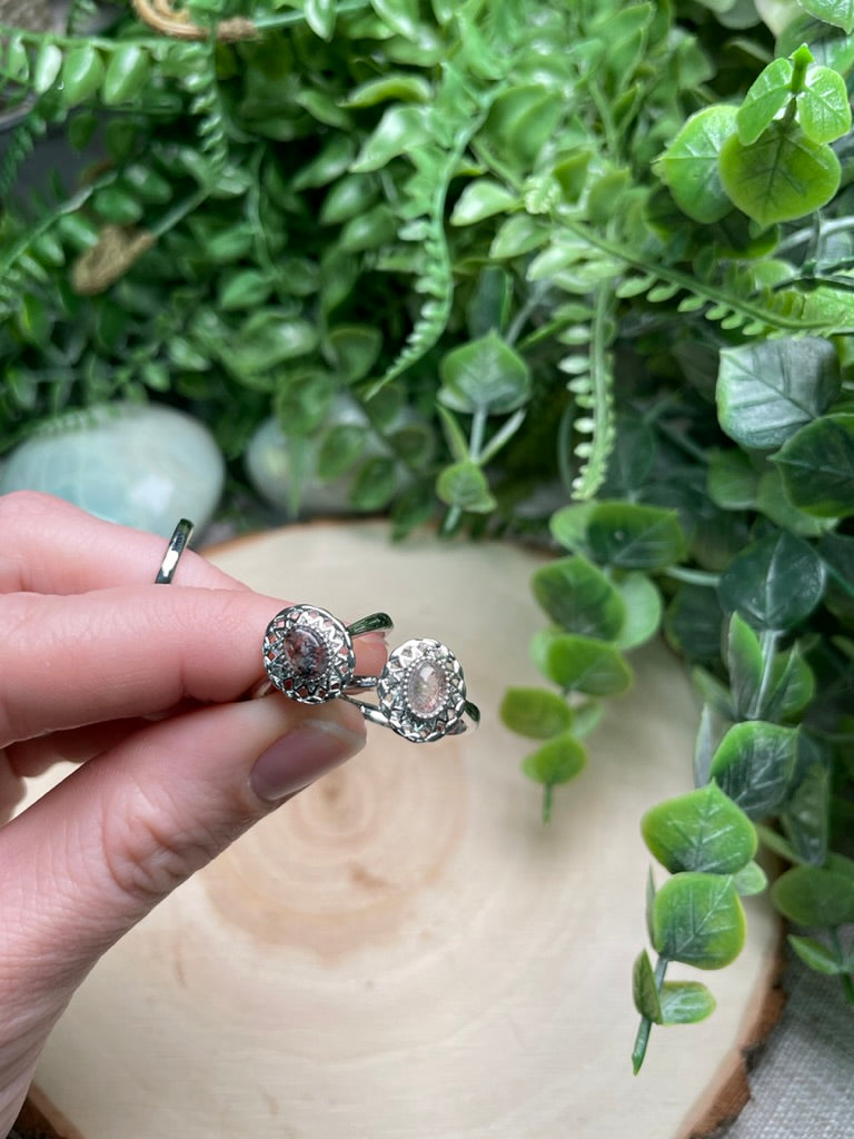 Rutile Quartz Adjustable Ring