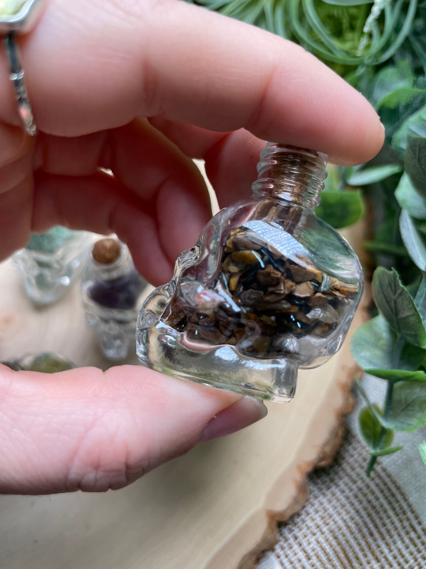 Crystal Chip Skull Vial