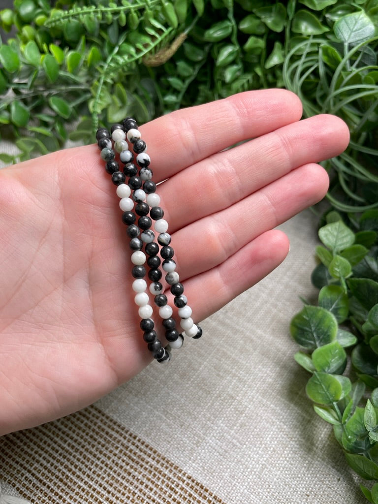 Zebra Jasper 4mm Beaded Bracelet