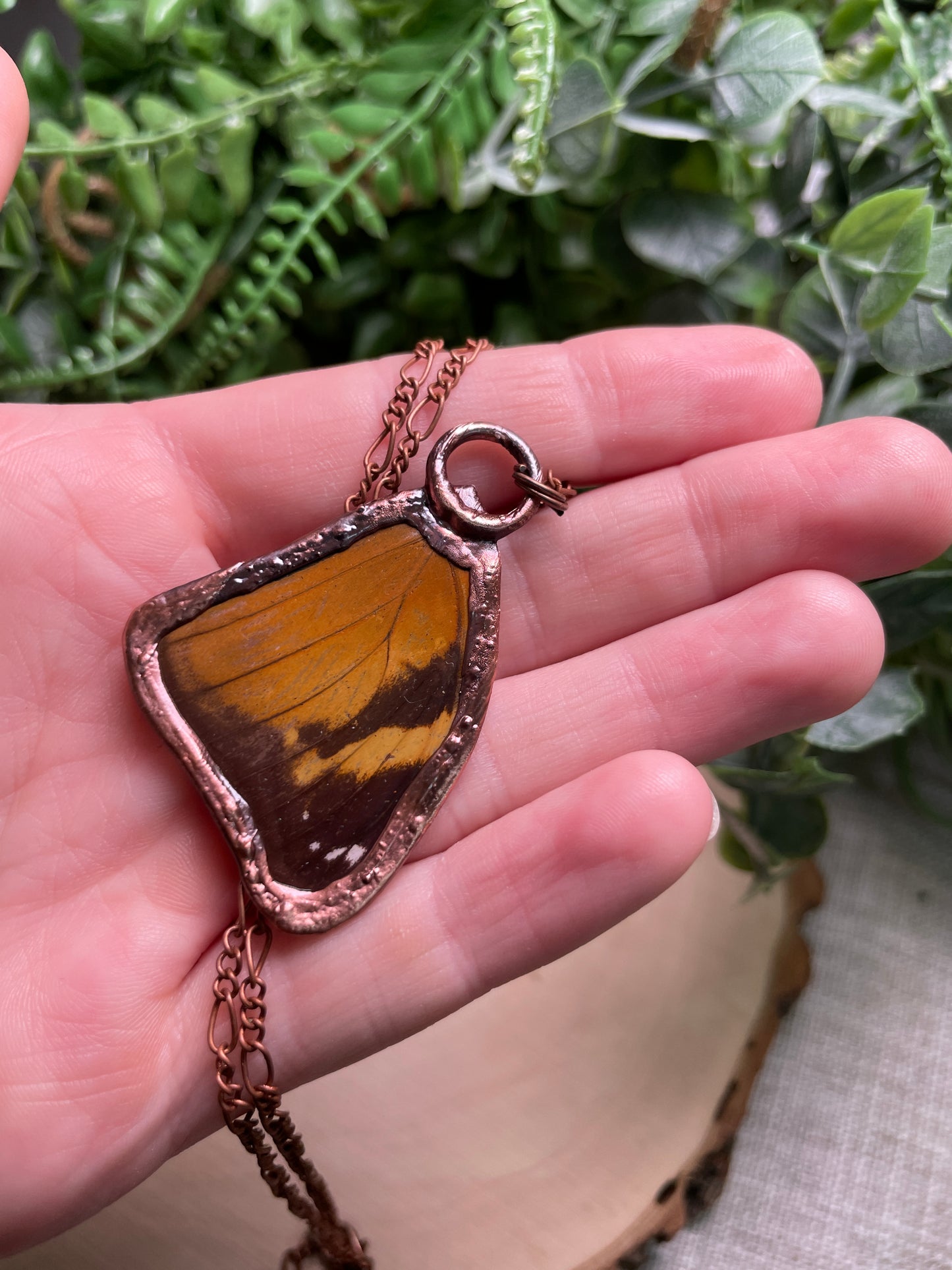 Fossilized Coral Butterfly Wing Necklace