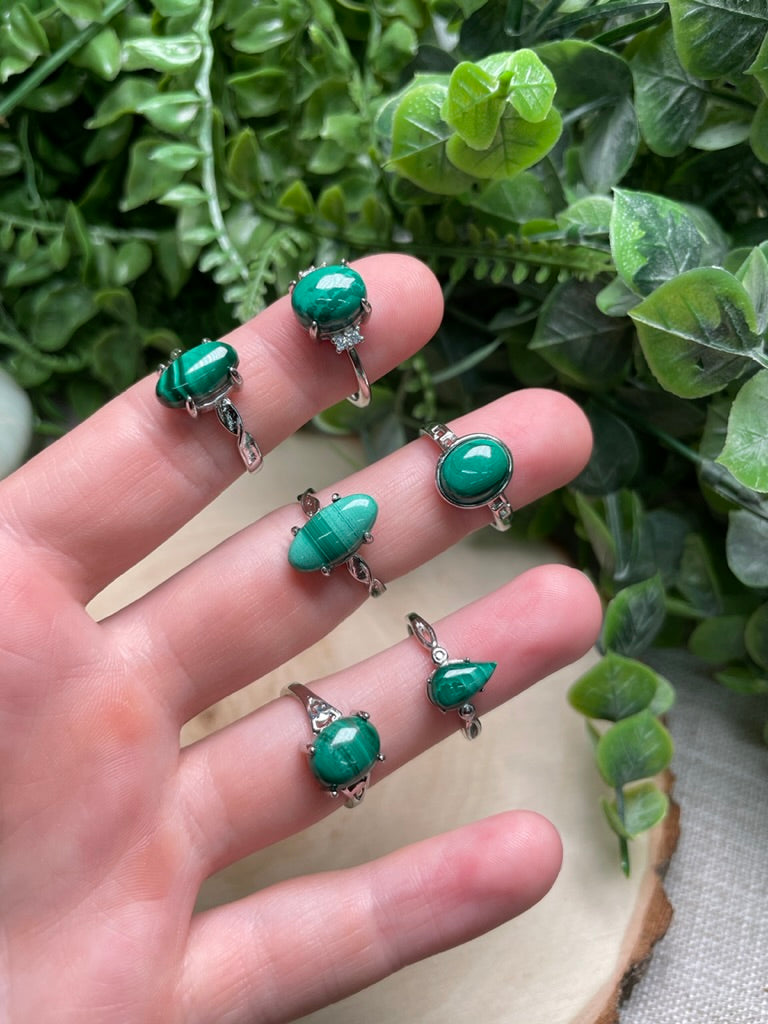 Malachite Adjustable Ring