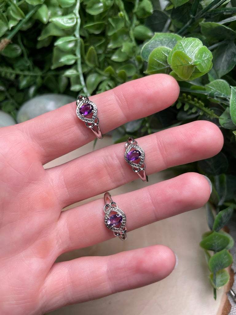 Amethyst Adjustable Ring