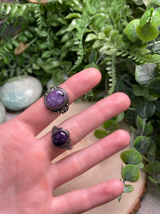 Charoite Adjustable Ring