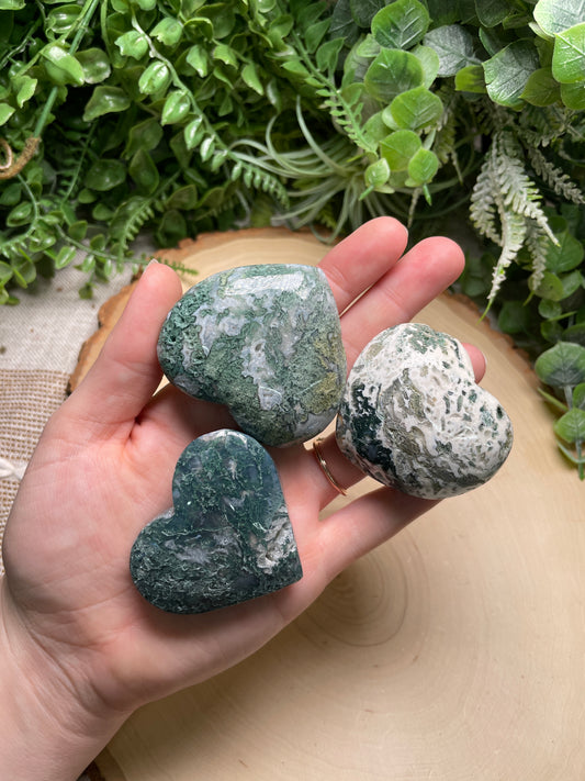 Moss Agate Heart