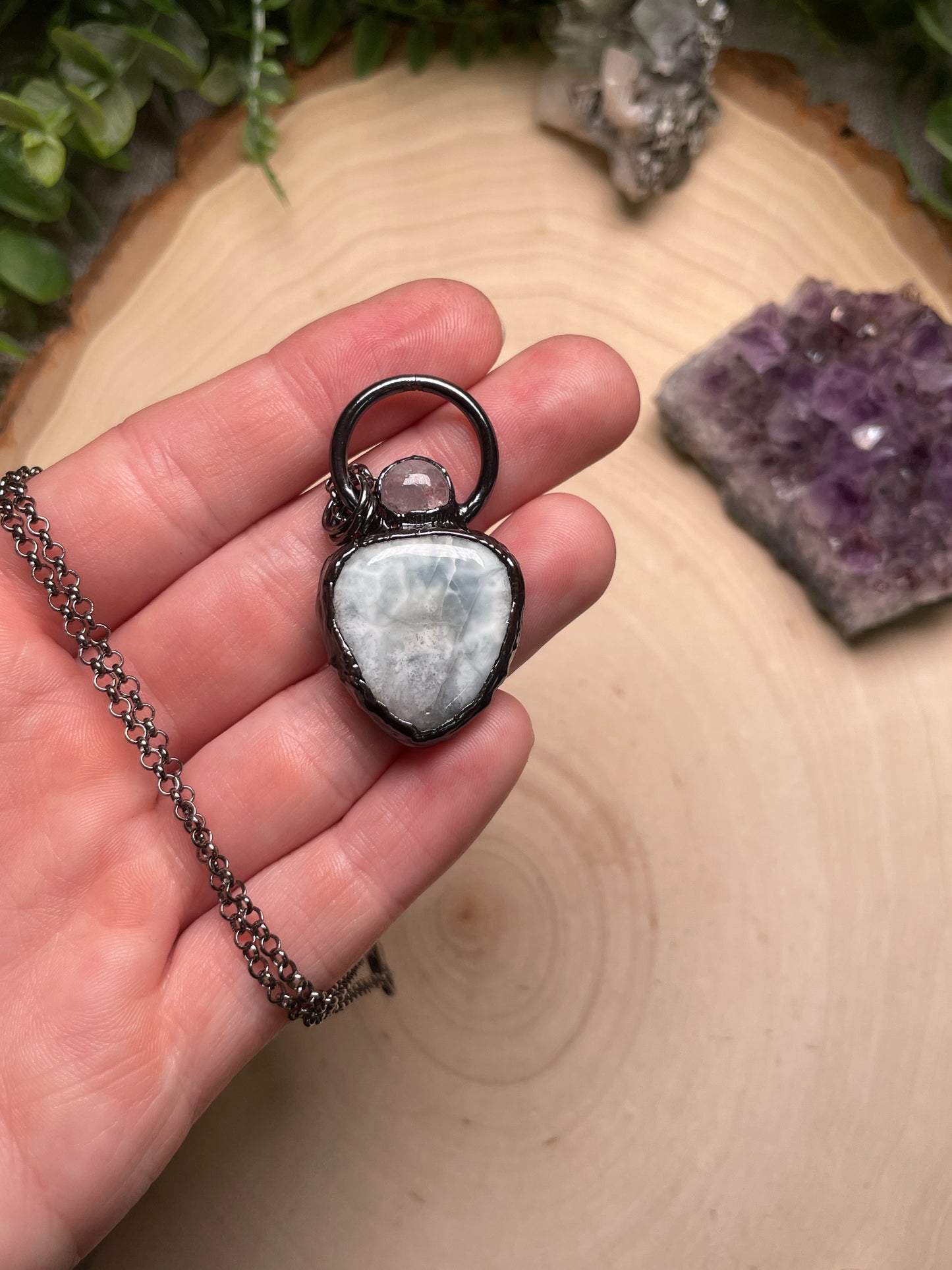 Larimar and Kunzite Necklace