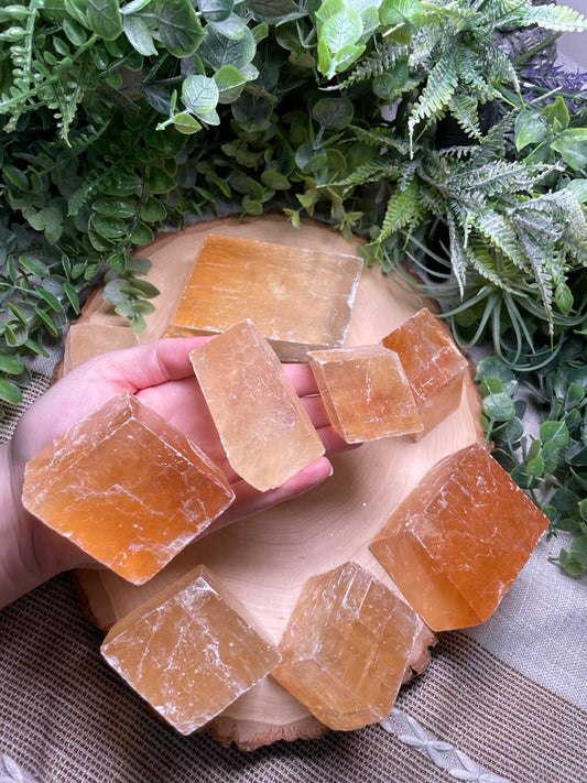 Honey Calcite Cube