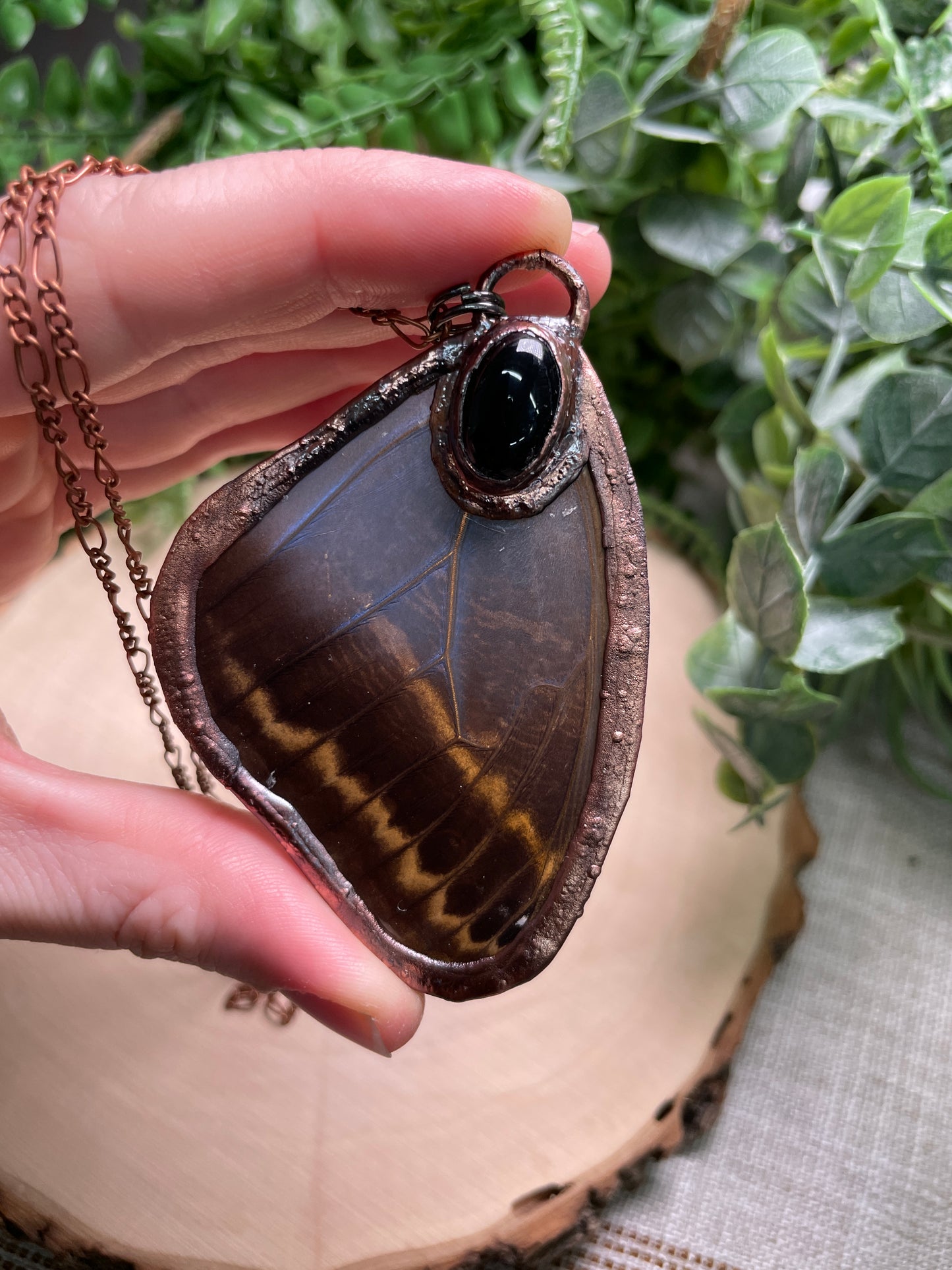 Obsidian Butterfly Wing Necklace