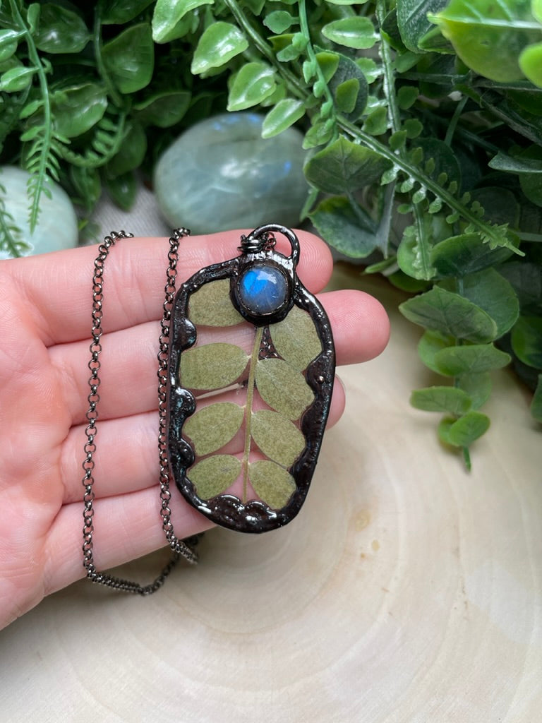 Leaves and Labradorite Necklace