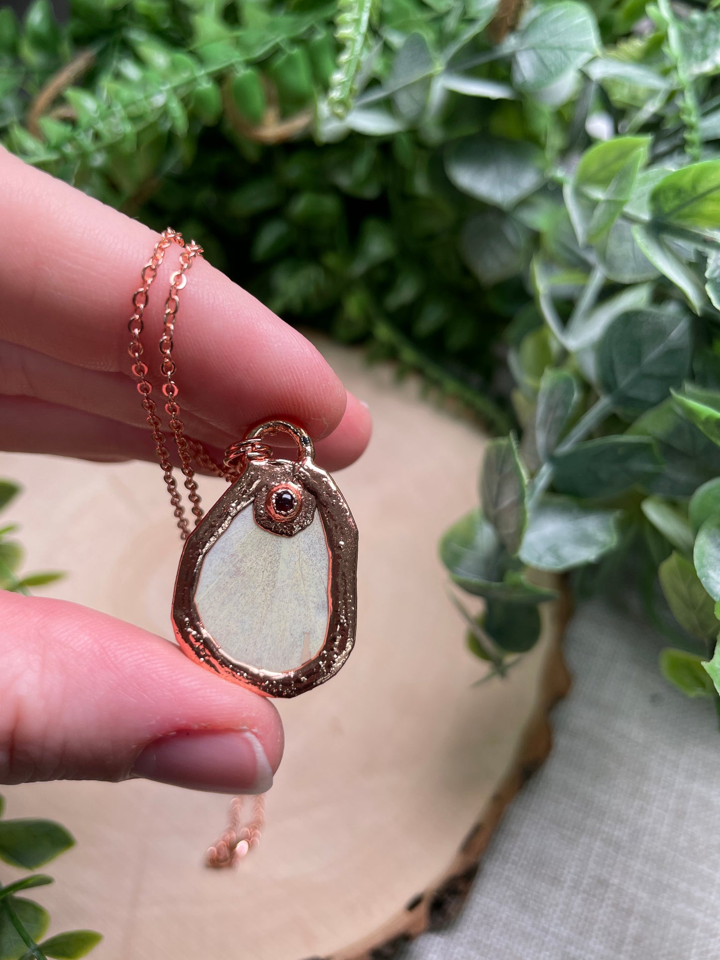 Garnet Butterfly Wing Necklace