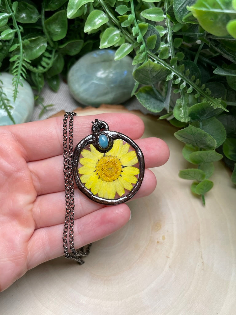 Daisy and Larimar Necklace