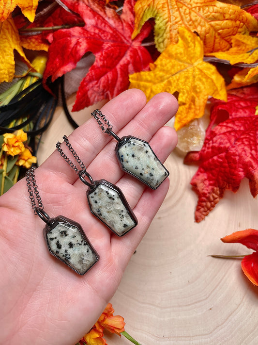 Kiwi Jasper Coffin Necklace