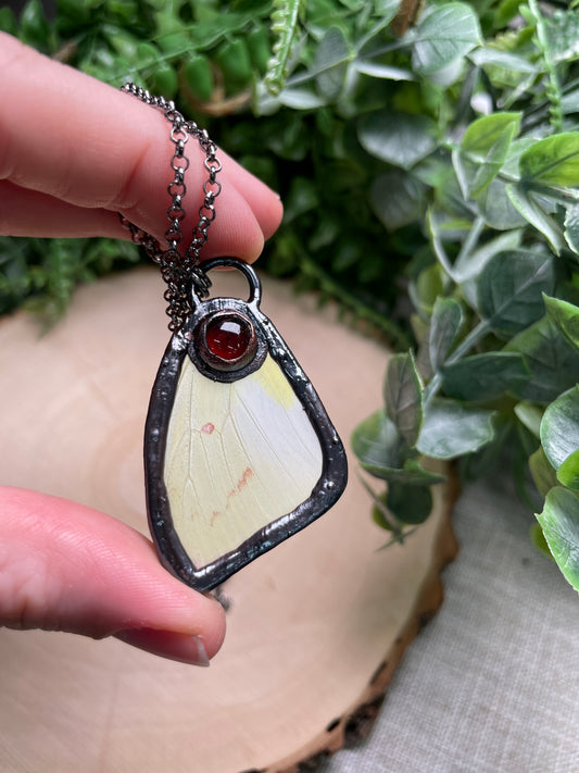 Garnet Butterfly Wing Necklace